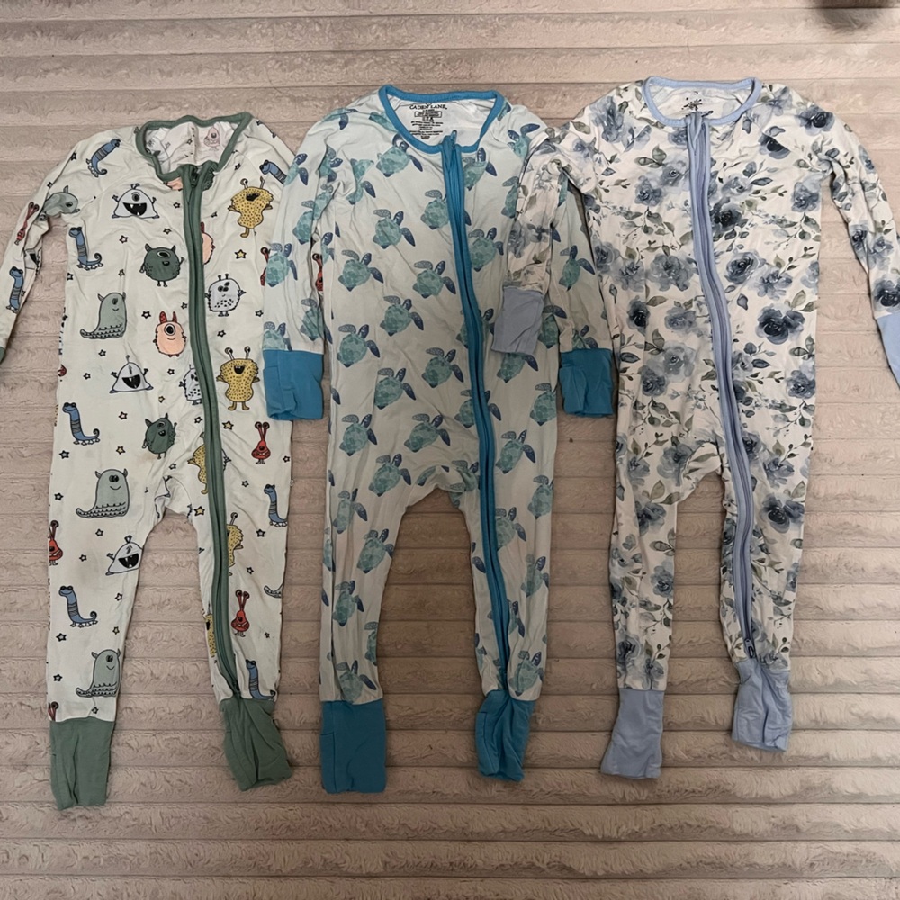 Caden Lane 12-18 month zip-up Pajamas